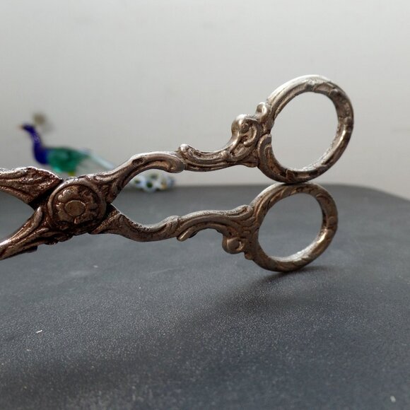 Vintage 800 Silver Serving Scissor Tong Pastry Server - Picture 5 of 15